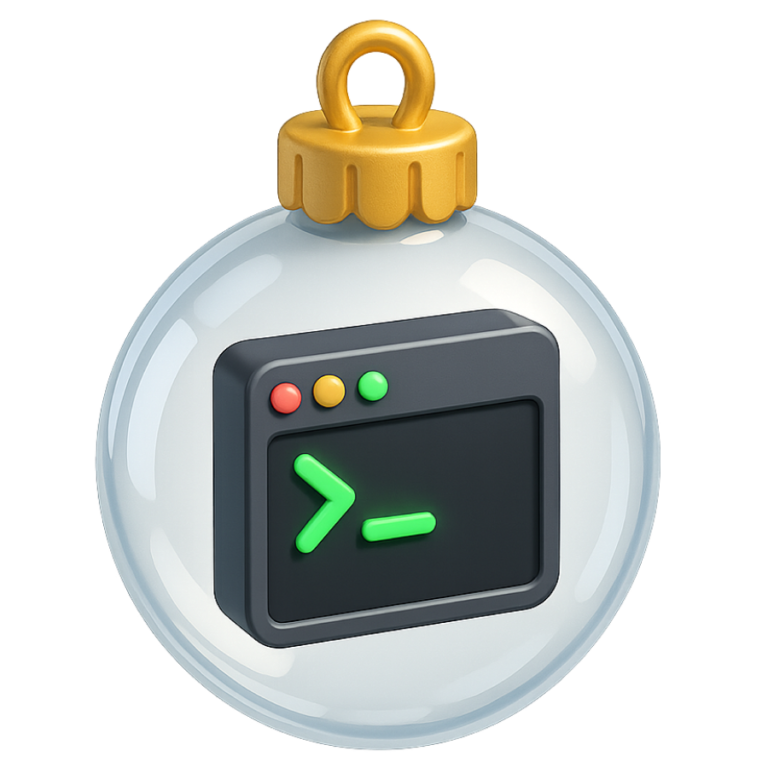 Christmas ornament with terminal insde