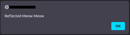 Screenshot of alert message